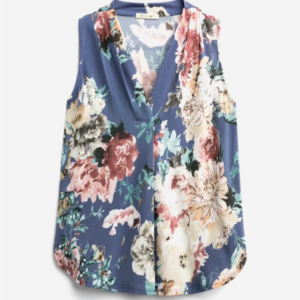 BEACON
Alicia Pleat Detail Knit Top Floral print